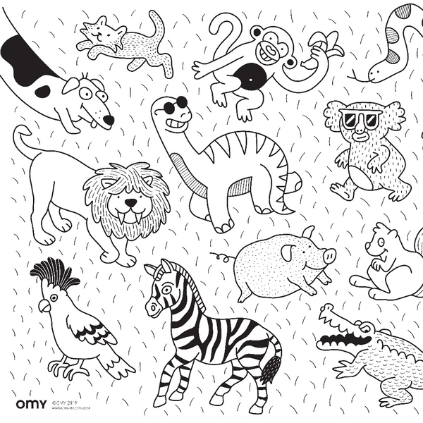 MINI COLORING + TRAVEL SIZE PENCILS - Animals