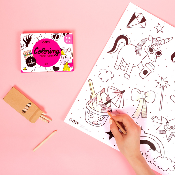 MINI COLORING + TRAVEL SIZE PENCILS - Lily