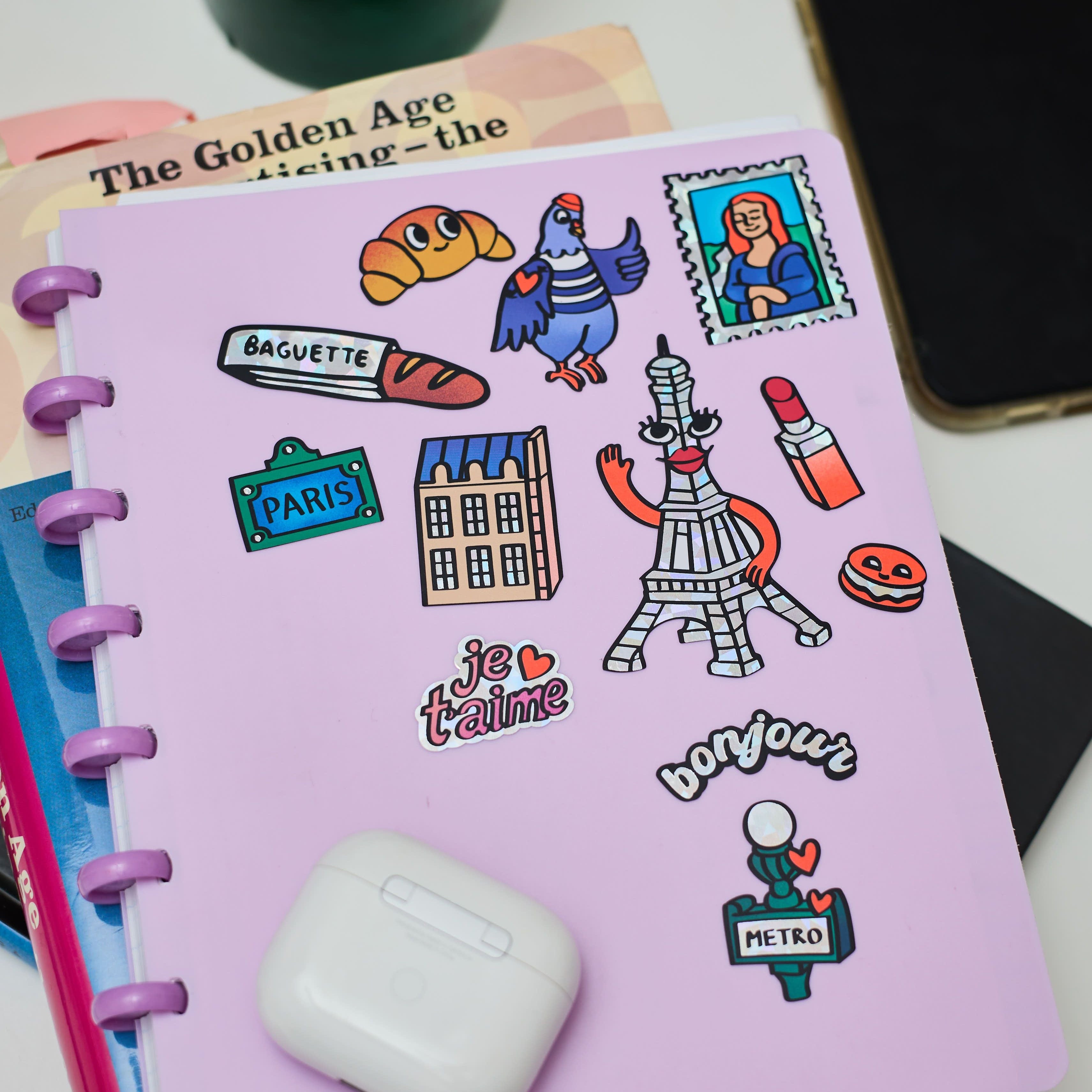 12 FABULOUS STICKERS - BIG - PARIS