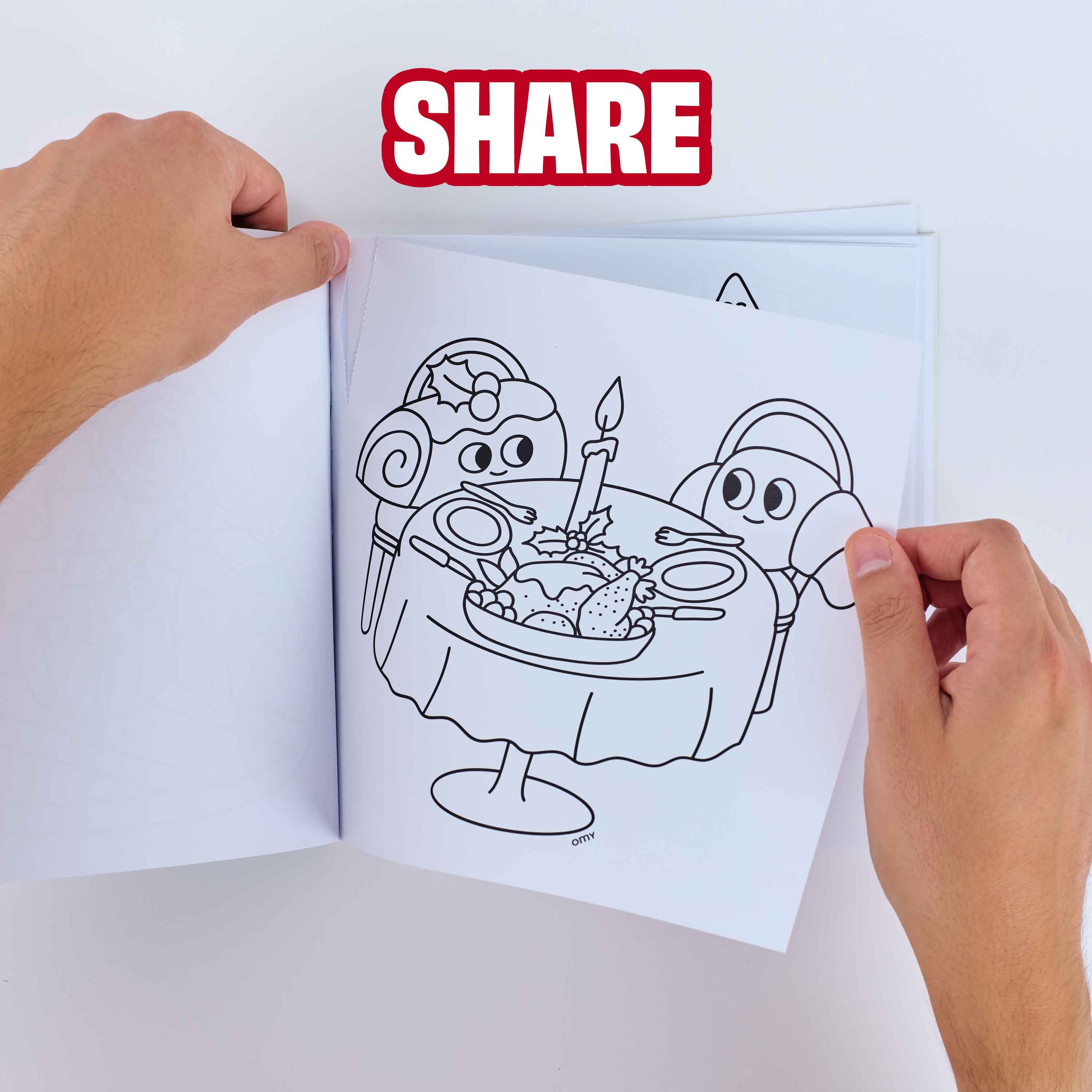 Page de coloriage détachable du carnet Cozy Art Christmas OMY