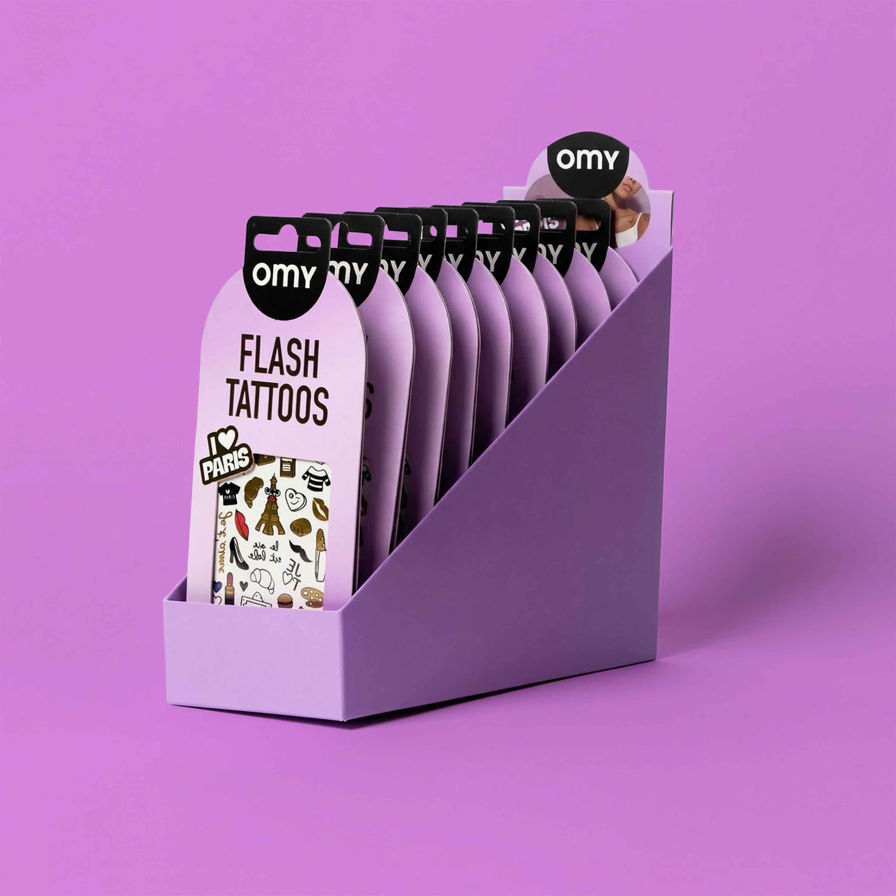12 FLASH TATTOOS - I LOVE PARIS